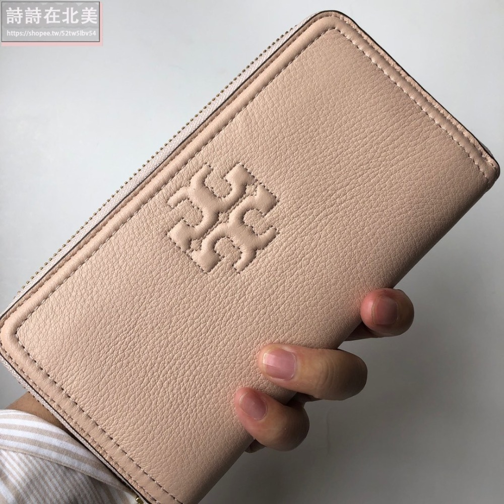 詩詩精品 Tory Burch 皮夾 時尚百搭 長夾 錢包 手拿包 頭層荔枝紋牛皮零錢包 拉鏈鈔票夾 證件夾 大鈔夾-細節圖10