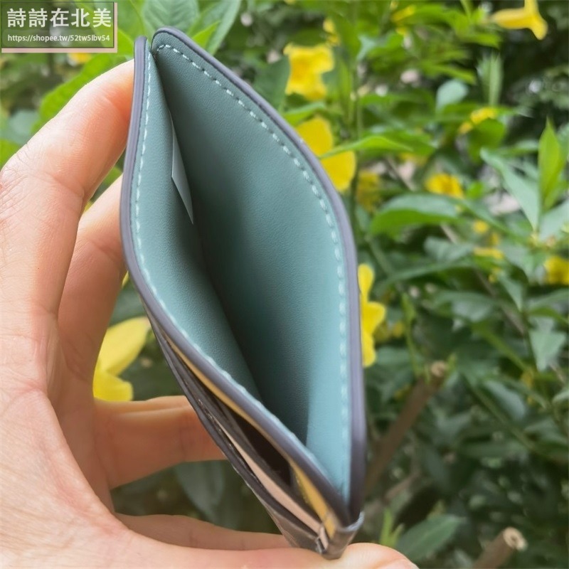 詩詩精品 Tory Burch 卡夾 卡片夾 名片夾 證件夾 信用卡夾 tb皮夾 零錢包 迷你牛皮壓花撞色卡包 鈔票夾-細節圖3