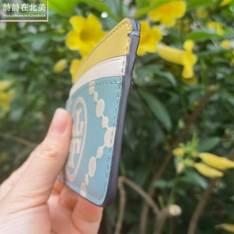 詩詩精品 Tory Burch 卡夾 卡片夾 名片夾 證件夾 信用卡夾 tb皮夾 零錢包 迷你牛皮壓花撞色卡包 鈔票夾-細節圖5