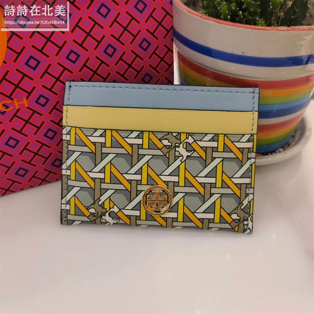 詩詩精品 Tory Burch 卡夾 錢包 mini卡包 名片夾 十字紋防刮塗鴉印花手拿包 證件夾 鈔票夾-細節圖5