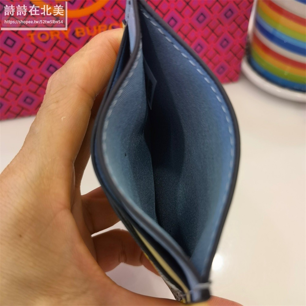 詩詩精品 Tory Burch 卡夾 錢包 mini卡包 名片夾 十字紋防刮塗鴉印花手拿包 證件夾 鈔票夾-細節圖7