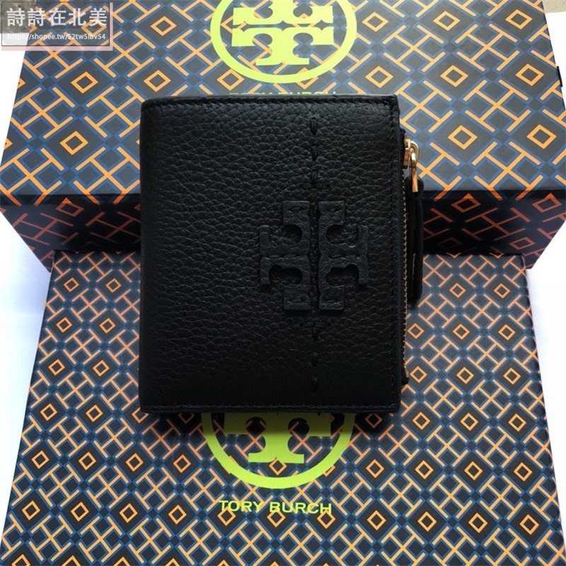 詩詩精品 Tory Burch 皮夾 短夾 雙折卡夾 荔枝紋真皮短夾 手拿包 卡夾零錢包 短夾 證件夾 名片夾 卡片夾-細節圖2