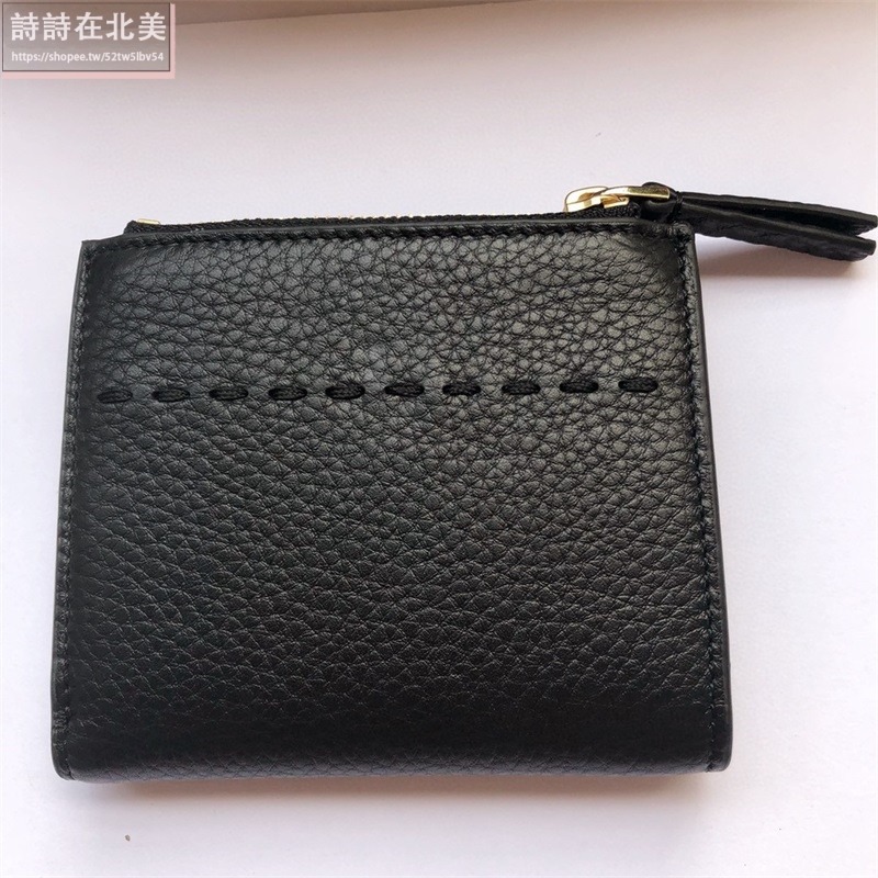 詩詩精品 Tory Burch 皮夾 短夾 雙折卡夾 荔枝紋真皮短夾 手拿包 卡夾零錢包 短夾 證件夾 名片夾 卡片夾-細節圖3