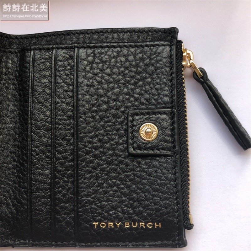 詩詩精品 Tory Burch 皮夾 短夾 雙折卡夾 荔枝紋真皮短夾 手拿包 卡夾零錢包 短夾 證件夾 名片夾 卡片夾-細節圖5