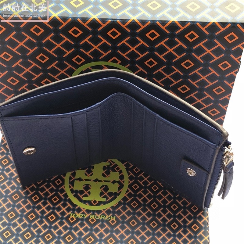 詩詩精品 Tory Burch 皮夾 短夾 雙折卡夾 荔枝紋真皮短夾 手拿包 卡夾零錢包 短夾 證件夾 名片夾 卡片夾-細節圖8
