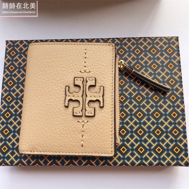 詩詩精品 Tory Burch 皮夾 短夾 雙折卡夾 荔枝紋真皮短夾 手拿包 卡夾零錢包 短夾 證件夾 名片夾 卡片夾-細節圖9