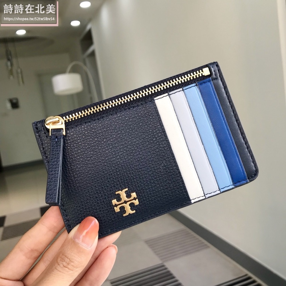 詩詩精品 Tory Burch 皮夾 卡夾 卡包 證件夾 時尚百搭 荔枝紋真皮卡夾 零錢夾 拉鏈袋 卡片夾 名片夾-細節圖5