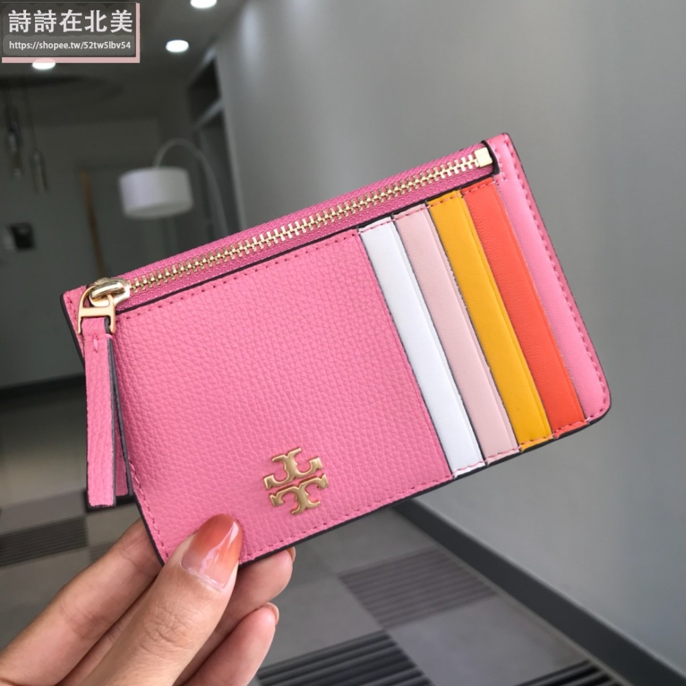 詩詩精品 Tory Burch 皮夾 卡夾 卡包 證件夾 時尚百搭 荔枝紋真皮卡夾 零錢夾 拉鏈袋 卡片夾 名片夾-細節圖8