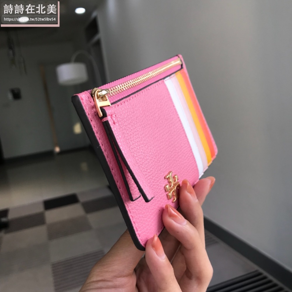 詩詩精品 Tory Burch 皮夾 卡夾 卡包 證件夾 時尚百搭 荔枝紋真皮卡夾 零錢夾 拉鏈袋 卡片夾 名片夾-細節圖9