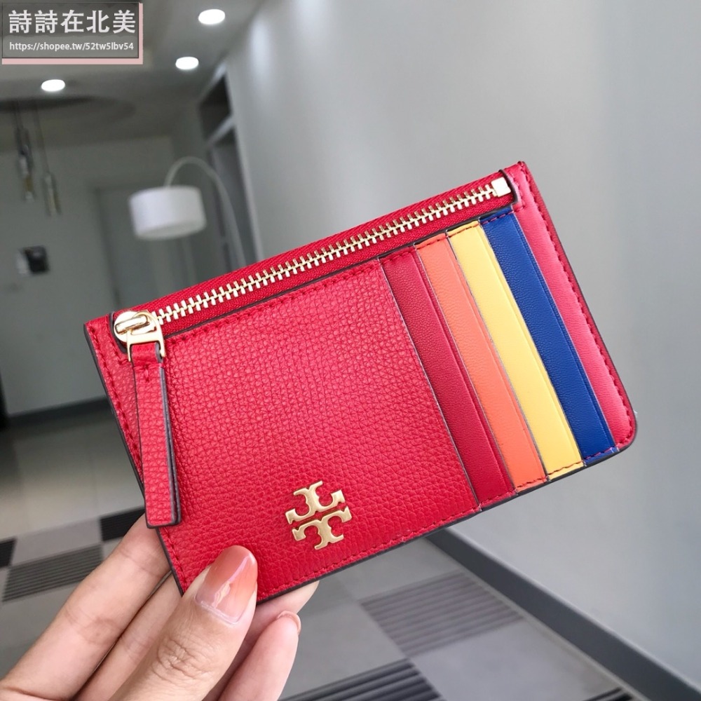 詩詩精品 Tory Burch 皮夾 卡夾 卡包 證件夾 時尚百搭 荔枝紋真皮卡夾 零錢夾 拉鏈袋 卡片夾 名片夾-細節圖10