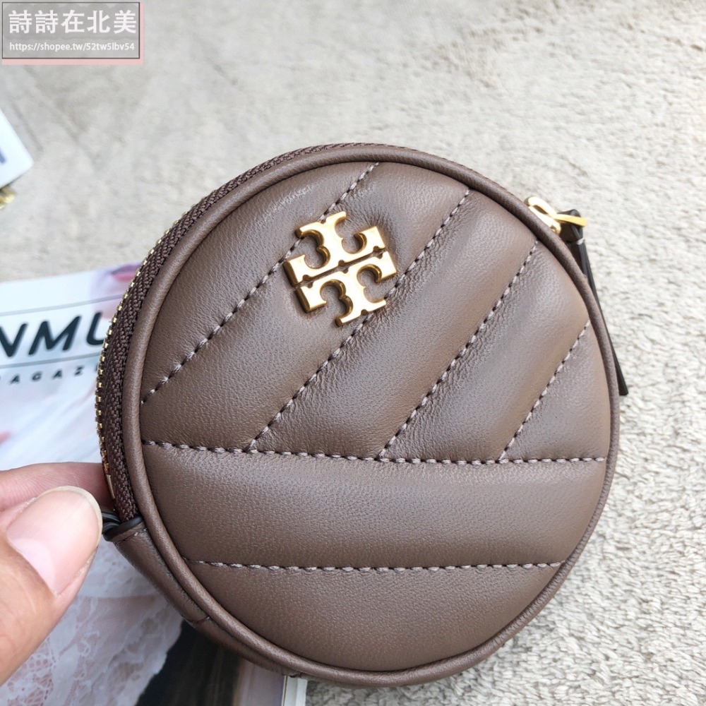 詩詩精品 Tory Burch 皮夾 錢夾 零錢包 kira chevron 小羊皮菱格鑰匙掛飾 手拿包 小圓包-細節圖9