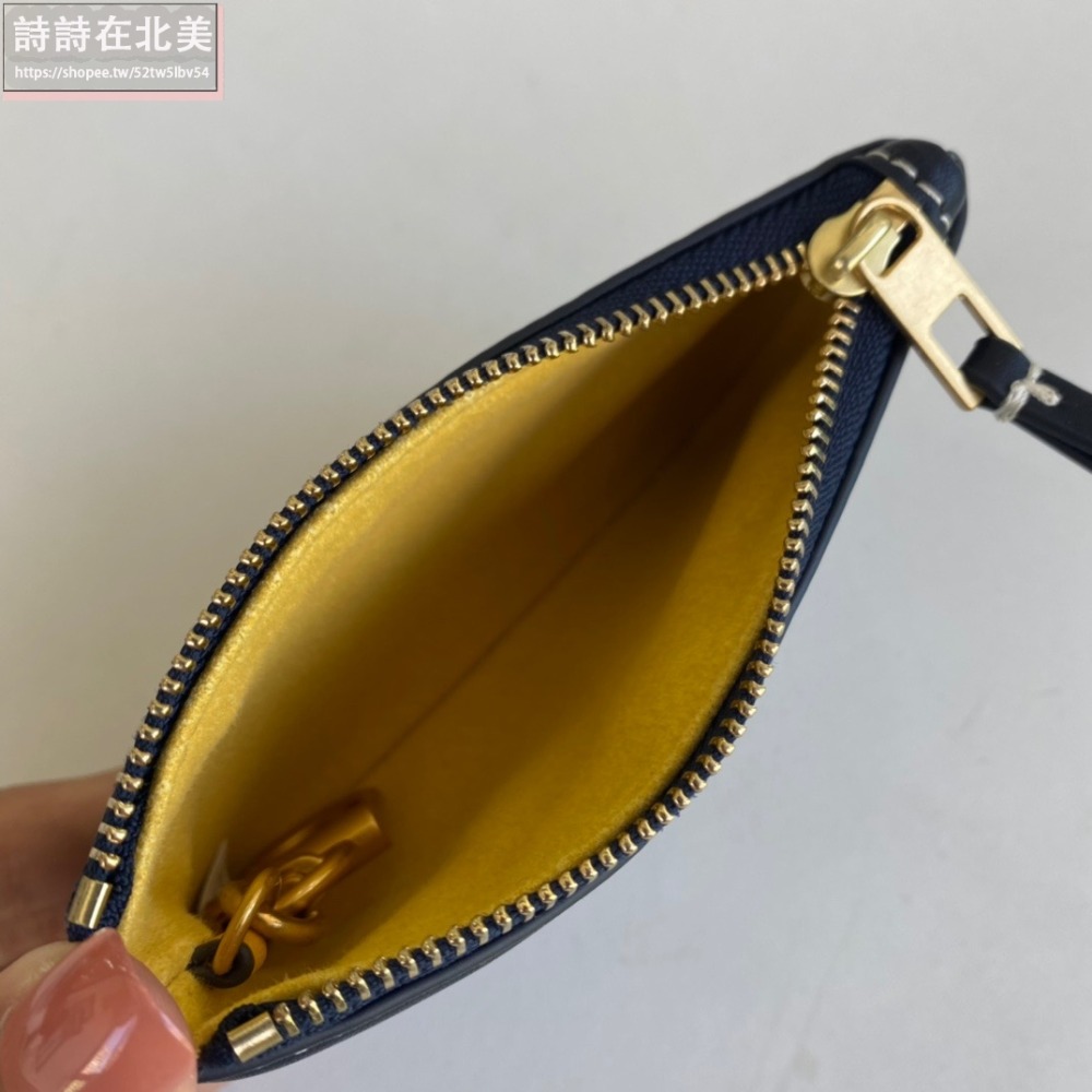 詩詩精品 Tory Burch 皮夾 卡夾 錢包 卡片夾 證件夾 零錢包 名片夾 信用卡夾 卡夾包 帆布拼牛皮鑰匙包-細節圖4