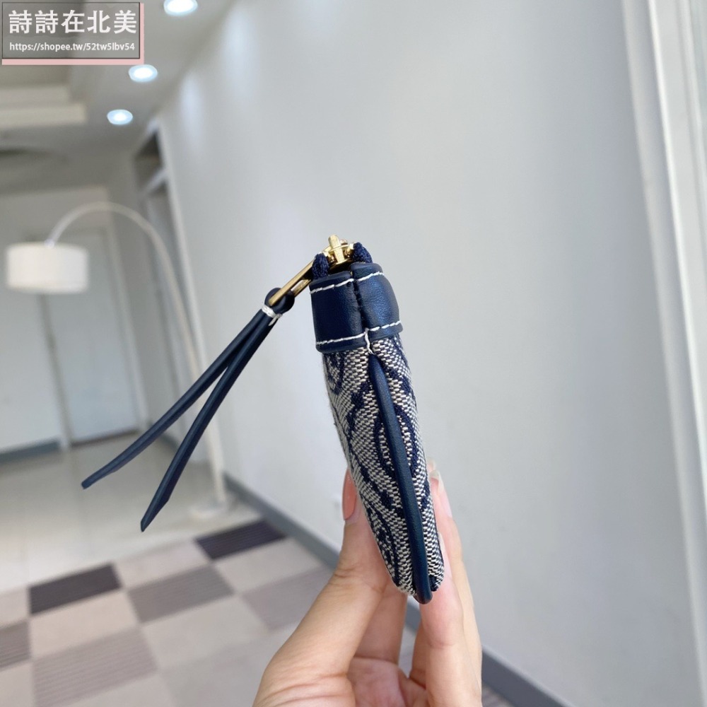 詩詩精品 Tory Burch 皮夾 卡夾 錢包 卡片夾 證件夾 零錢包 名片夾 信用卡夾 卡夾包 帆布拼牛皮鑰匙包-細節圖6