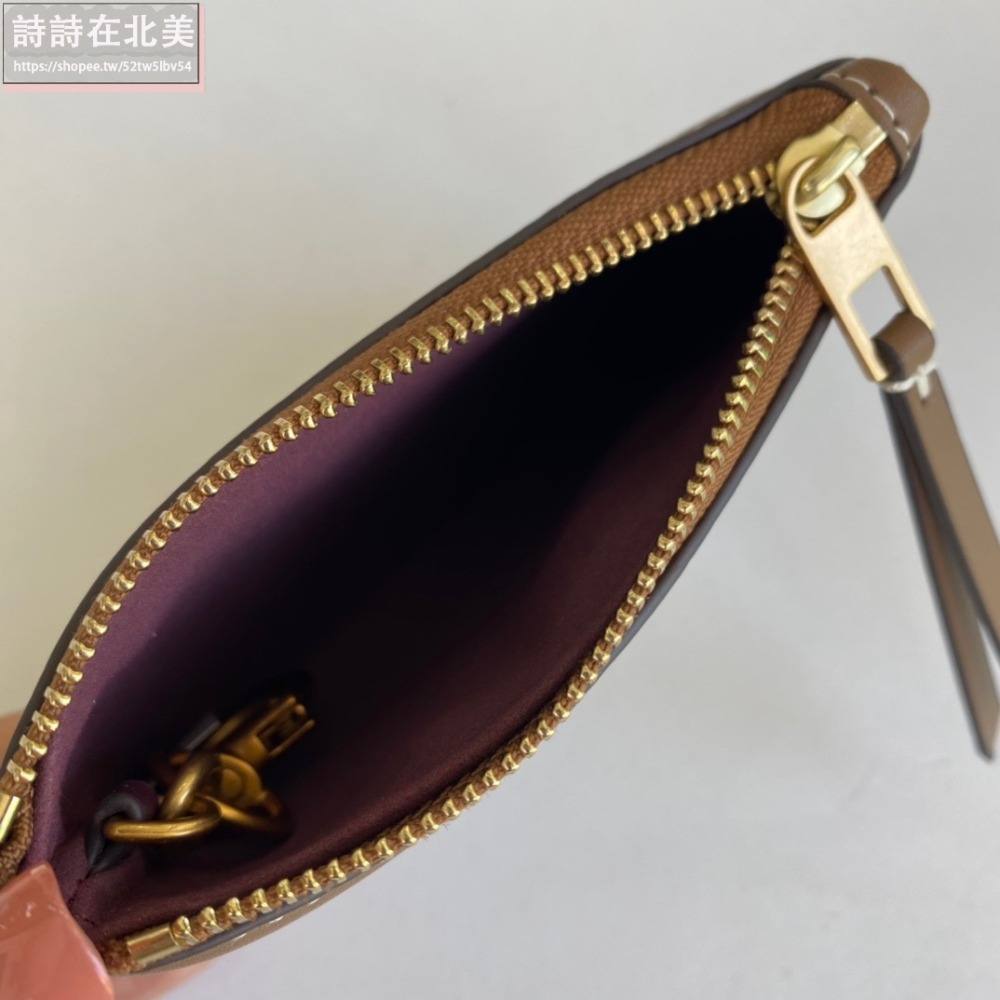 詩詩精品 Tory Burch 皮夾 卡夾 錢包 卡片夾 證件夾 零錢包 名片夾 信用卡夾 卡夾包 帆布拼牛皮鑰匙包-細節圖11