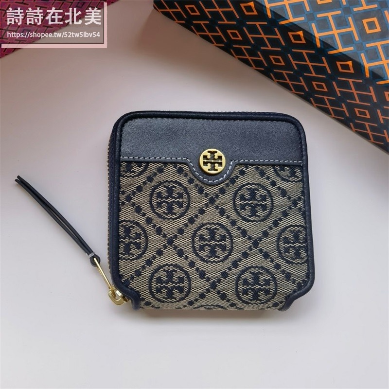 詩詩精品 Tory Burch 皮夾 卡夾 短夾 卡片夾 零錢包 錢夾 提花布卡包 證件夾 信用卡夾 名片夾-細節圖2