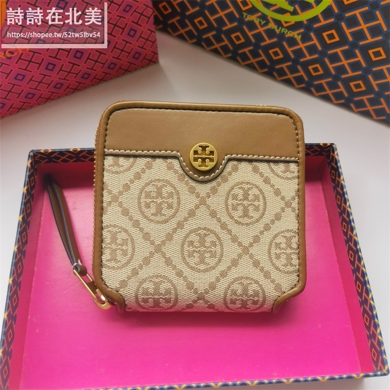 詩詩精品 Tory Burch 皮夾 卡夾 短夾 卡片夾 零錢包 錢夾 提花布卡包 證件夾 信用卡夾 名片夾-細節圖5