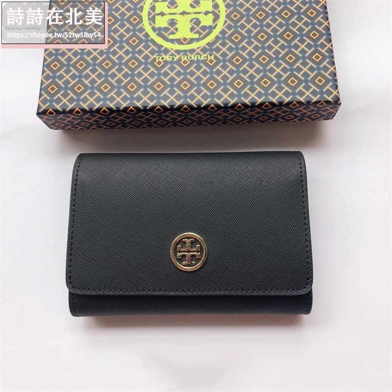 詩詩精品 Tory Burch 皮夾 中夾 零錢包 三折釦式錢夾 錢包 十字紋防刮卡夾 大容量鈔票夾 證件夾-細節圖3
