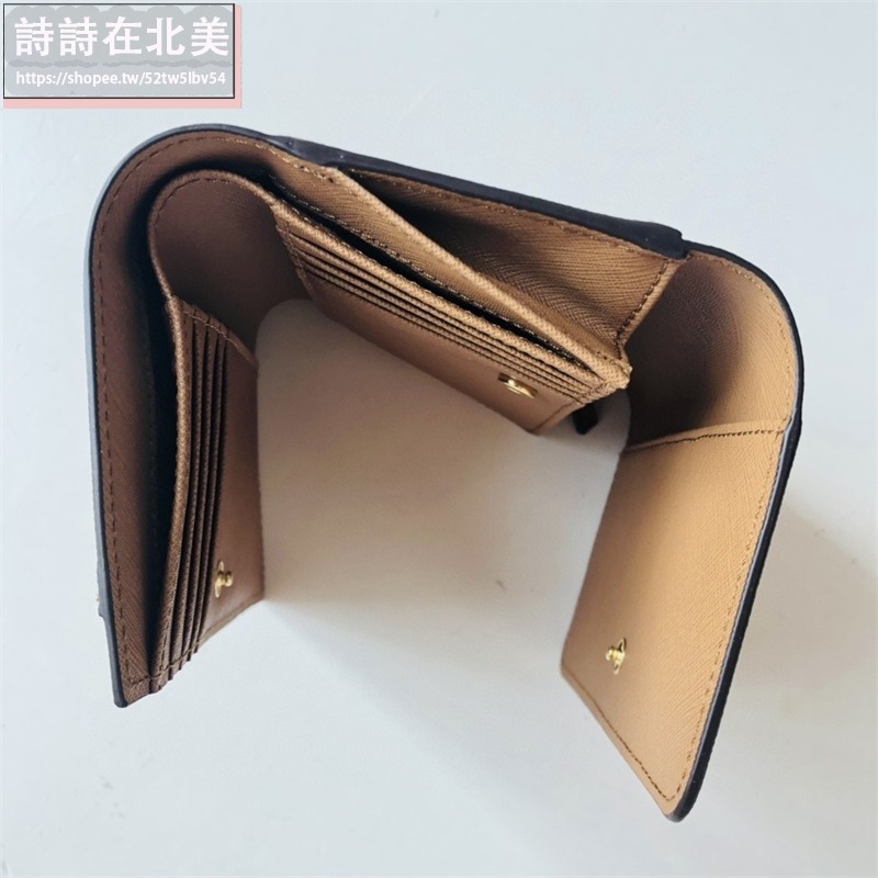 詩詩精品 Tory Burch 皮夾 中夾 零錢包 三折釦式錢夾 錢包 十字紋防刮卡夾 大容量鈔票夾 證件夾-細節圖8