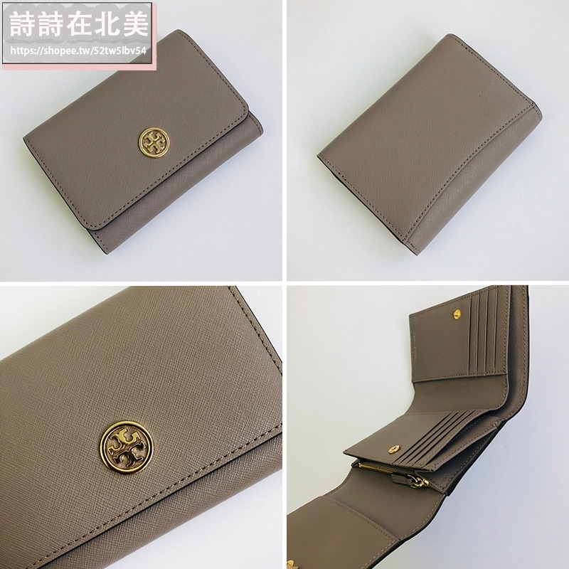 詩詩精品 Tory Burch 皮夾 中夾 零錢包 三折釦式錢夾 錢包 十字紋防刮卡夾 大容量鈔票夾 證件夾-細節圖11