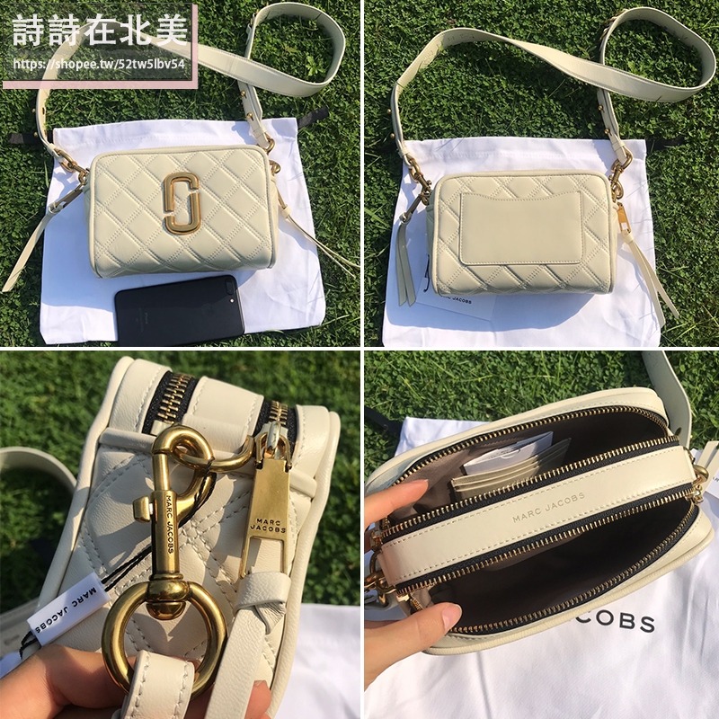 詩詩精品店 Marc Jacobs 包包 相機包 斜挎包 雙拉鏈肩背包 單肩包 油蠟皮菱格側背包 小方包 斜背包 胸包-細節圖9