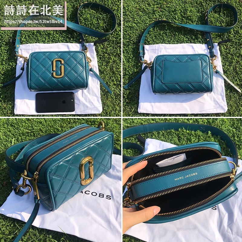 詩詩精品店 Marc Jacobs 包包 相機包 斜挎包 雙拉鏈肩背包 單肩包 油蠟皮菱格側背包 小方包 斜背包 胸包-細節圖10