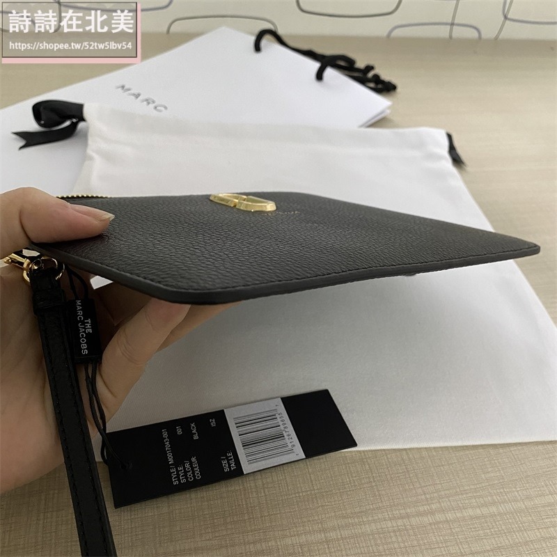 詩詩精品店 Marc Jacobs 包包 手拿包 錢包 鈔票夾 零錢夾 手腕包 晚宴包 錢夾 卡夾零錢包 荔枝紋真皮包包-細節圖7