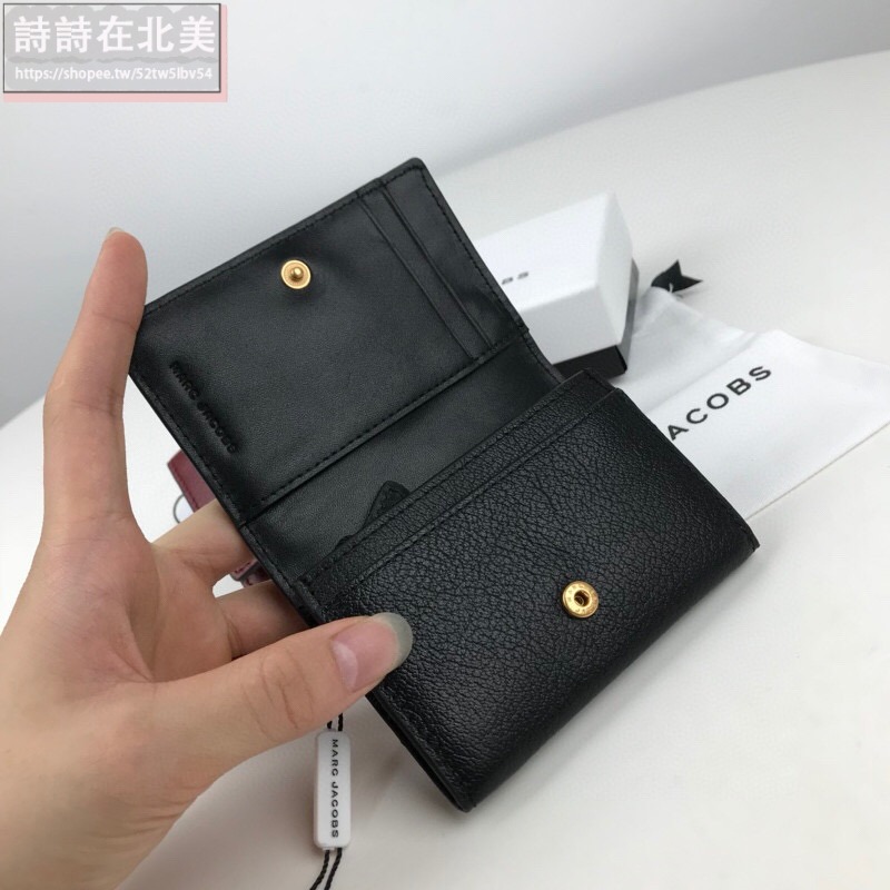 詩詩精品店 Marc Jacobs 皮夾 短夾 荔枝紋真皮卡夾 零錢夾 多卡位名片夾 零錢包 鑰匙包 信用卡夾 卡包-細節圖4