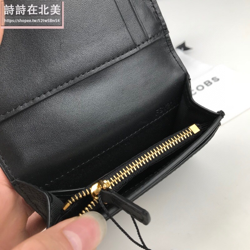 詩詩精品店 Marc Jacobs 皮夾 短夾 荔枝紋真皮卡夾 零錢夾 多卡位名片夾 零錢包 鑰匙包 信用卡夾 卡包-細節圖5