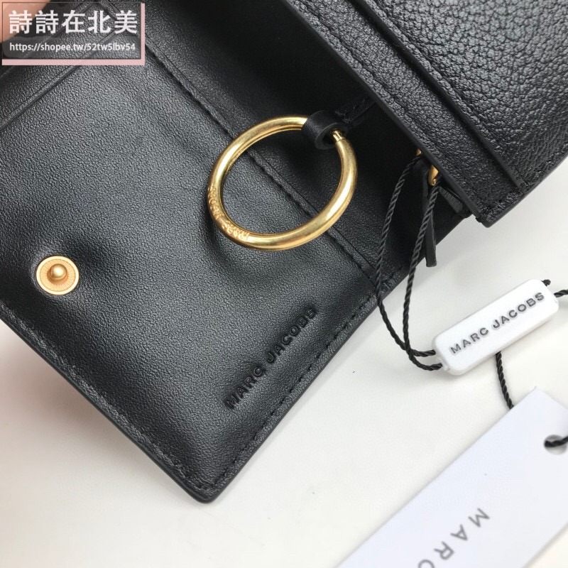 詩詩精品店 Marc Jacobs 皮夾 短夾 荔枝紋真皮卡夾 零錢夾 多卡位名片夾 零錢包 鑰匙包 信用卡夾 卡包-細節圖6
