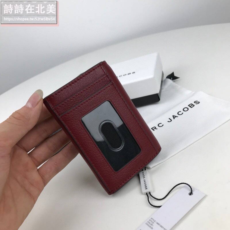 詩詩精品店 Marc Jacobs 皮夾 短夾 荔枝紋真皮卡夾 零錢夾 多卡位名片夾 零錢包 鑰匙包 信用卡夾 卡包-細節圖8