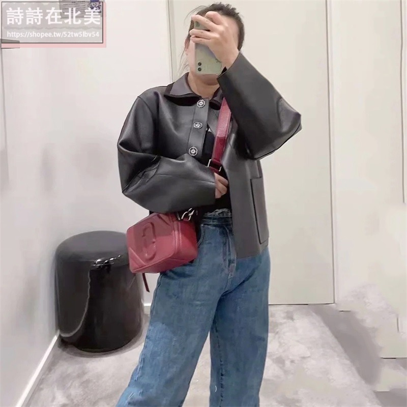 詩詩精品店 Marc Jacobs 包包 相機包 斜背包 荔枝紋牛肩背包 雙拉鏈側背包 斜挎包 單肩包 手機包-細節圖2