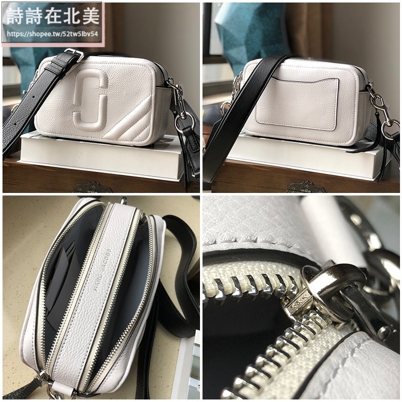 詩詩精品店 Marc Jacobs 包包 相機包 斜背包 荔枝紋牛肩背包 雙拉鏈側背包 斜挎包 單肩包 手機包-細節圖10