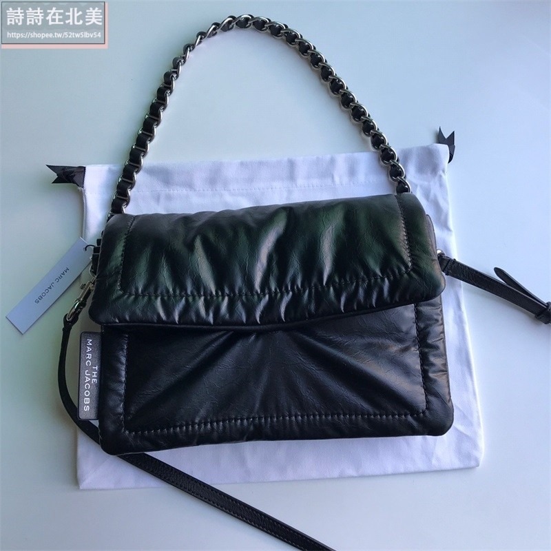 詩詩精品店 Marc Jacobs 枕頭包 鏈條包 單肩包 側背包 斜挎包 西班牙羊皮肩背包 斜背包 腋下包 鏈條包-細節圖5