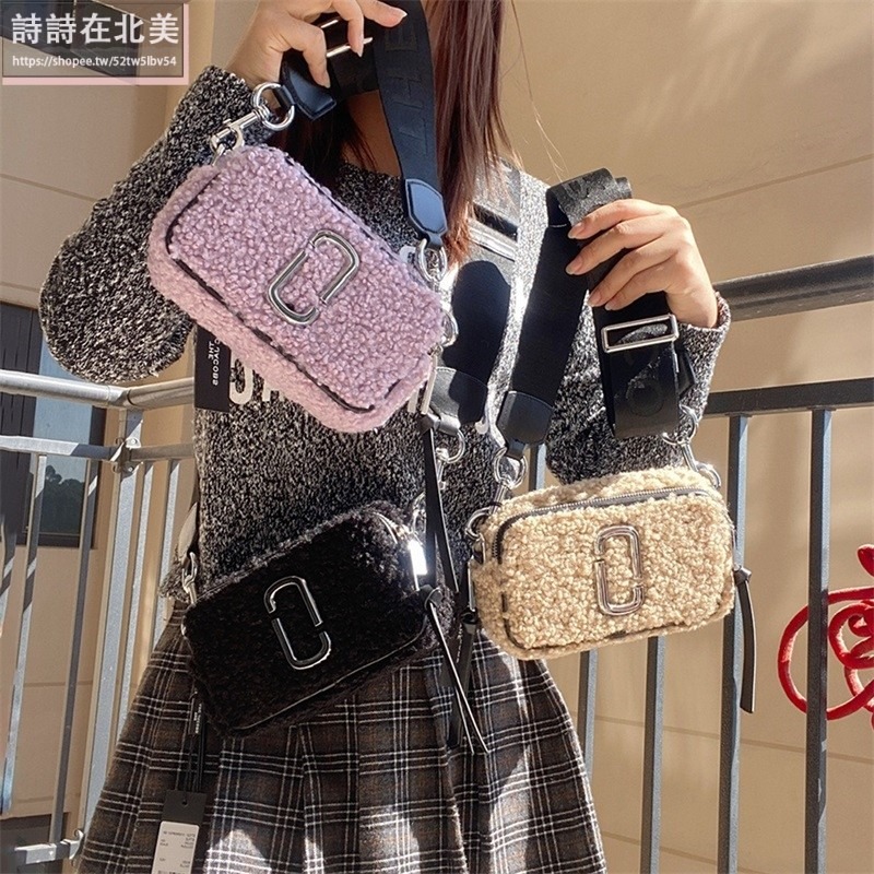 詩詩精品店 Marc Jacobs 包包 相機包 小方包 羊毛肩背包 斜背包 斜挎包 雙拉鏈側背包 手拿包 側包-細節圖2