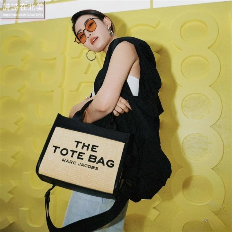 詩詩精品店 Marc Jacobs 包包 托特包 相機包 腋下包 水桶包 單肩包 斜挎包 肩背包 編織拼皮側背包 束口包-細節圖4