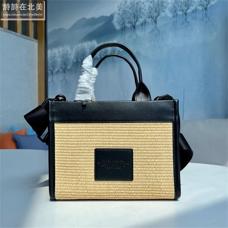 詩詩精品店 Marc Jacobs 包包 托特包 相機包 腋下包 水桶包 單肩包 斜挎包 肩背包 編織拼皮側背包 束口包-細節圖6