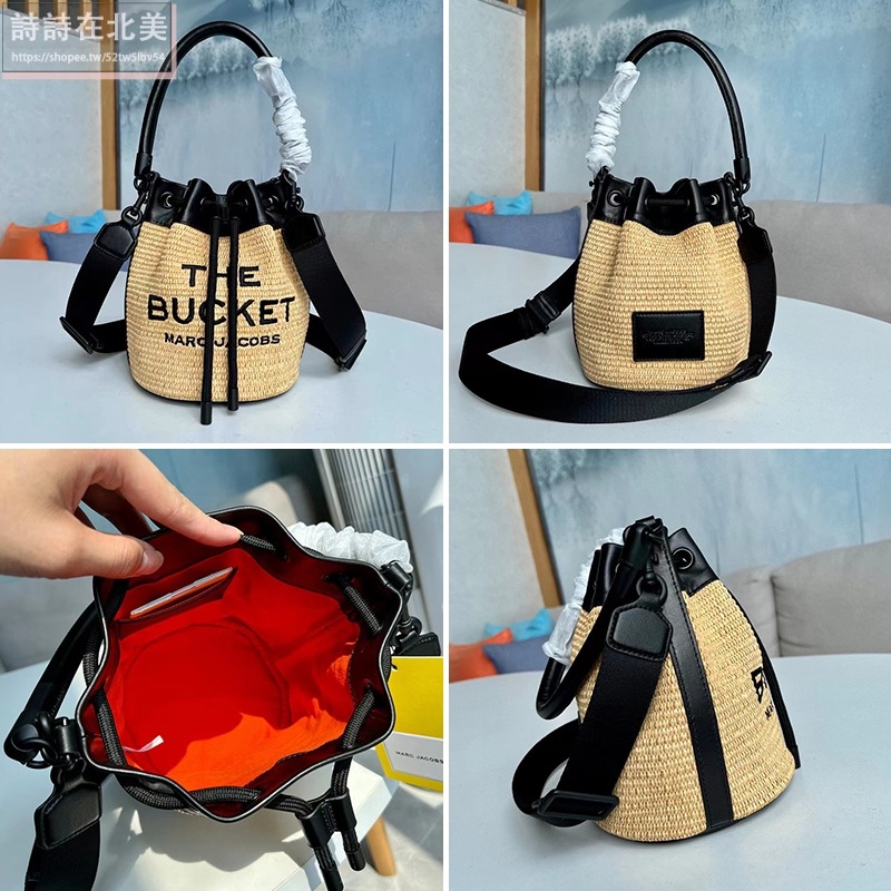 詩詩精品店 Marc Jacobs 包包 托特包 相機包 腋下包 水桶包 單肩包 斜挎包 肩背包 編織拼皮側背包 束口包-細節圖11