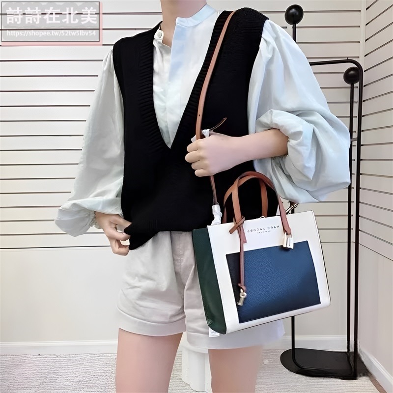 詩詩精品店 Marc Jacobs 包包 托特包 斜挎包 荔枝紋真皮肩背包 手提包 側背包 單肩包 斜背包 真皮托特包-細節圖2