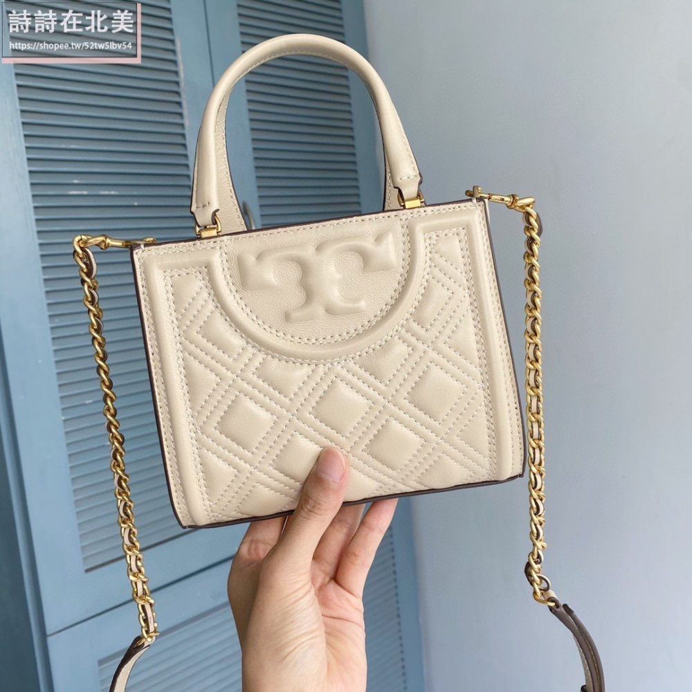 詩詩精品 Tory Burch 包包 斜挎包 手提包 鏈條包 肩背包 mini托特包 小羊皮菱格側背包 單肩包 斜背包-細節圖7