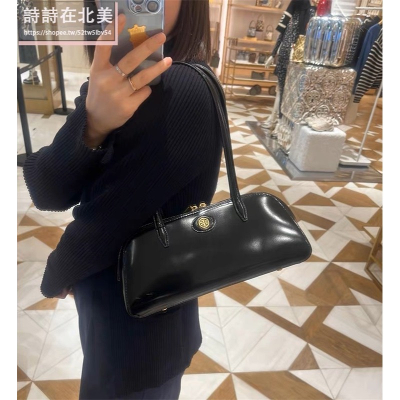 詩詩精品 Tory Burch 包包 手提包 鏈條包 郵差包 托特包 側背包 單肩包 側包 保齡球包 百搭漆皮側背包-細節圖4