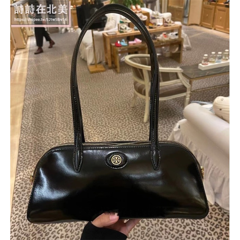 詩詩精品 Tory Burch 包包 手提包 鏈條包 郵差包 托特包 側背包 單肩包 側包 保齡球包 百搭漆皮側背包-細節圖5
