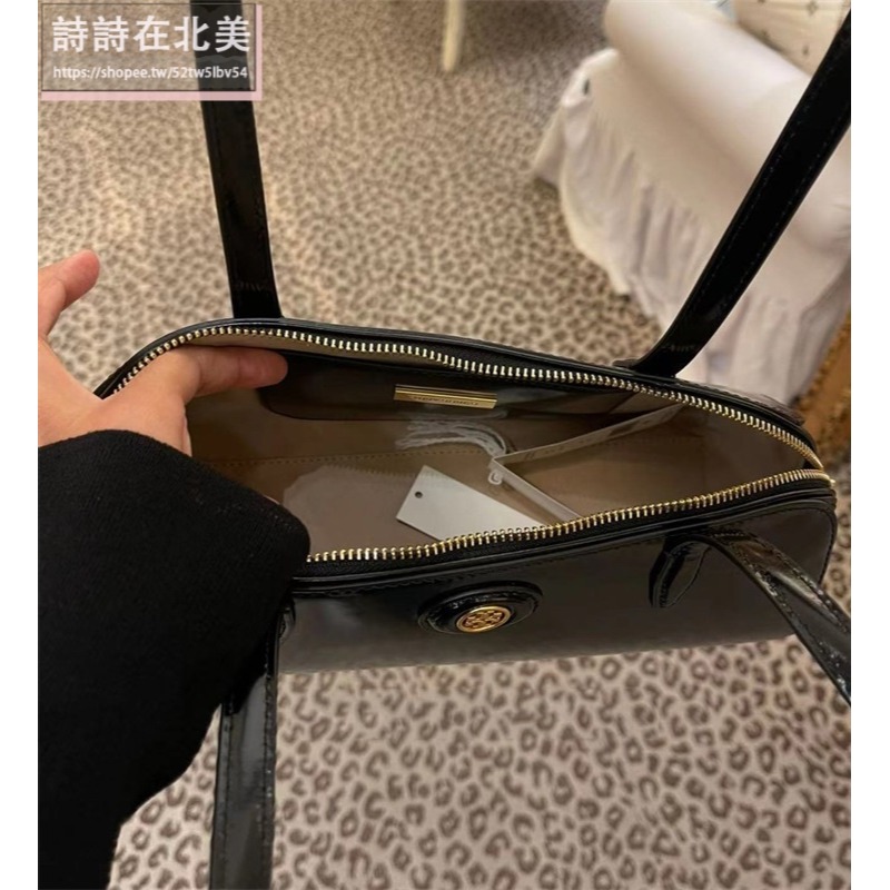 詩詩精品 Tory Burch 包包 手提包 鏈條包 郵差包 托特包 側背包 單肩包 側包 保齡球包 百搭漆皮側背包-細節圖8