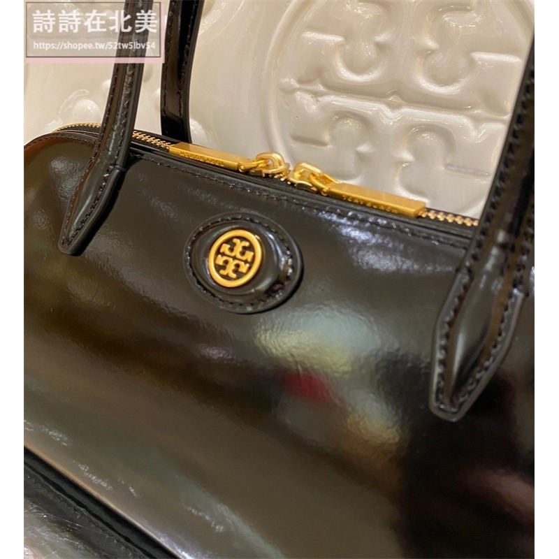 詩詩精品 Tory Burch 包包 手提包 鏈條包 郵差包 托特包 側背包 單肩包 側包 保齡球包 百搭漆皮側背包-細節圖9