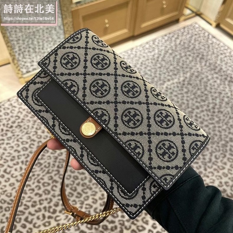 詩詩精品 Tory Burch 包包 風琴包 woc 側背包 翻蓋包 提花布包 單肩包 斜挎包 斜背包 肩背包 晚宴包-細節圖4