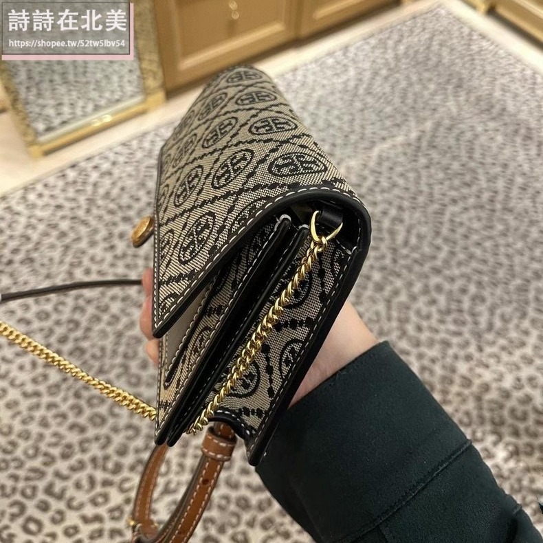 詩詩精品 Tory Burch 包包 風琴包 woc 側背包 翻蓋包 提花布包 單肩包 斜挎包 斜背包 肩背包 晚宴包-細節圖5