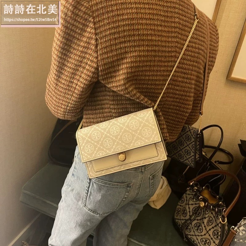 詩詩精品 Tory Burch 包包 風琴包 woc 側背包 翻蓋包 提花布包 單肩包 斜挎包 斜背包 肩背包 晚宴包-細節圖9