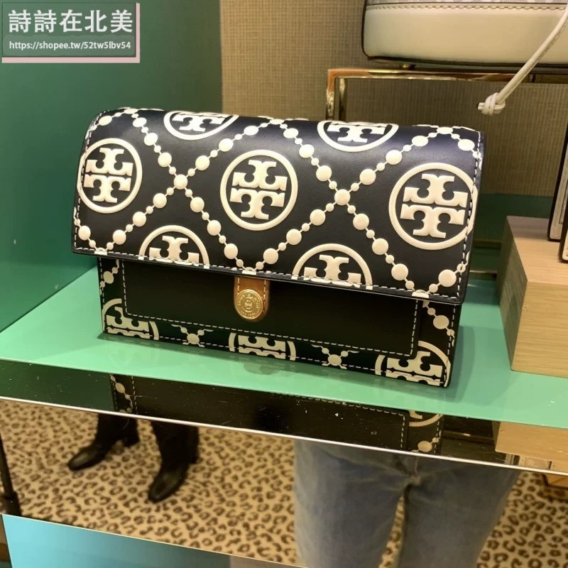 詩詩精品 Tory Burch 包包 風琴包 woc 側背包 翻蓋包 提花布包 單肩包 斜挎包 斜背包 肩背包 晚宴包-細節圖11