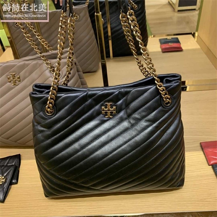 詩詩精品 Tory Burch 包包 鏈條包 托特包 手提包 小羊皮斜紋側背包 水桶包 水餃包 單肩包 斜背包 鏈帶包-細節圖4