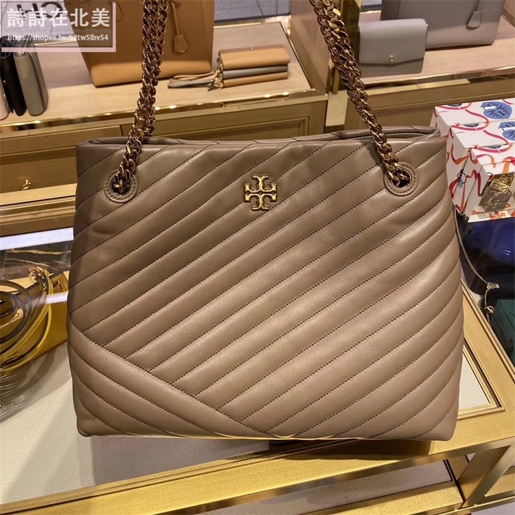 詩詩精品 Tory Burch 包包 鏈條包 托特包 手提包 小羊皮斜紋側背包 水桶包 水餃包 單肩包 斜背包 鏈帶包-細節圖6