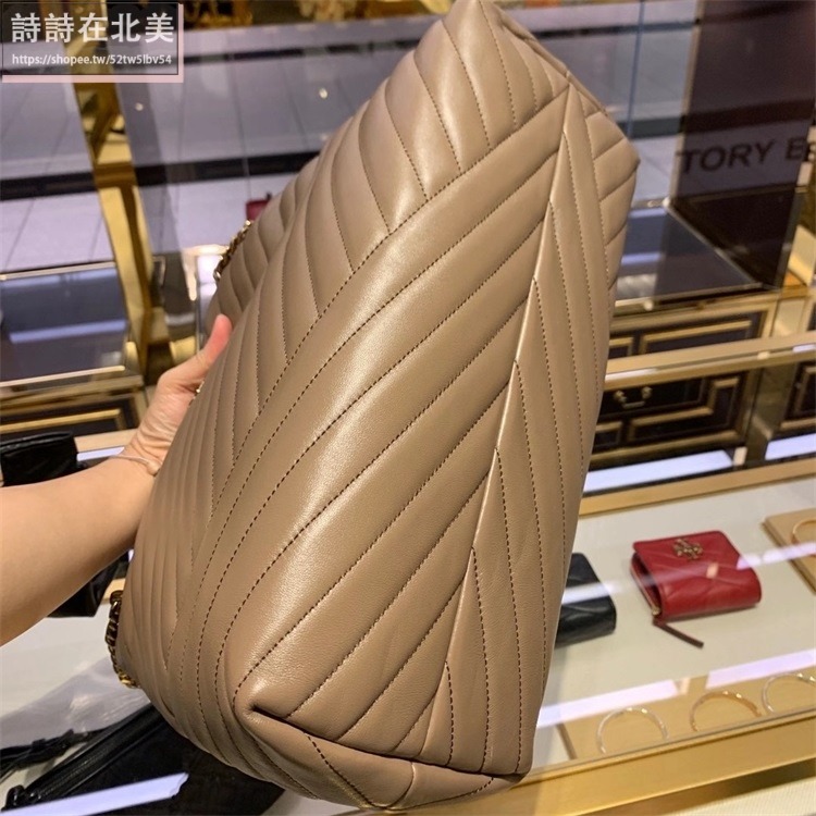 詩詩精品 Tory Burch 包包 鏈條包 托特包 手提包 小羊皮斜紋側背包 水桶包 水餃包 單肩包 斜背包 鏈帶包-細節圖9